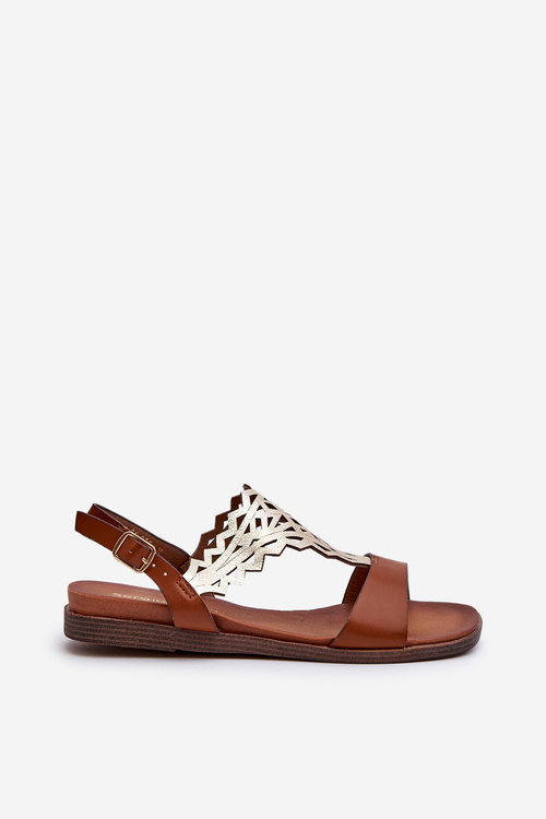 Płaskie Sandały Damskie Sergio Leone SK070H Brązowe