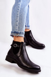 Damskie Ocieplane Botki Sztyblety Czarne Janette