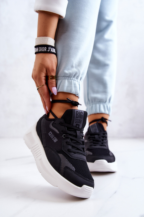 Modne Sneakersy Buty Sportowe Big Star JJ274598 Czarne