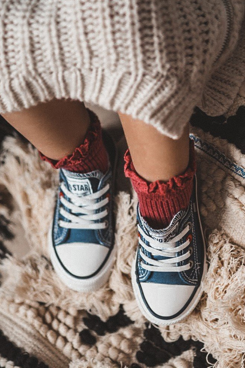 Dziecięce Klasyczne Niskie Trampki BIG STAR HH374195 Granatowe