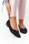 Baleriny Na Srebrnym Obcasie Vinceza 21-10601 Czarne