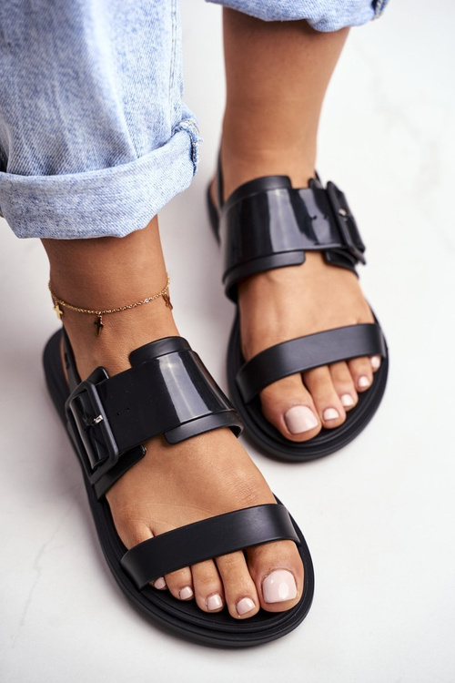 Damskie Sandały Pachnące Gumowe ZAXY Czarne DD285051