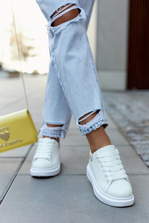 Klasyczne Damskie Sportowe Buty Biało-Beżowe Meleris