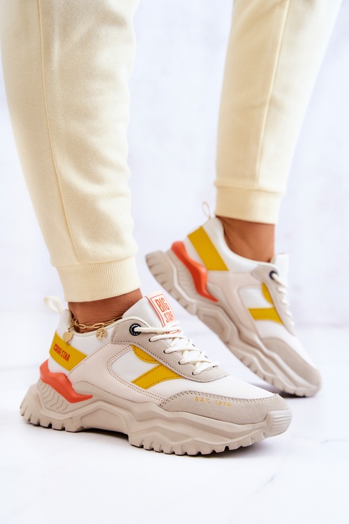 Damskie Buty Sportowe Big Star JJ274A411 Biało-Beżowe