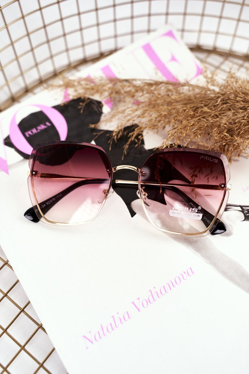 Okulary Przeciwsłoneczne Prius PRE-34 Złote Różowe Gradient
