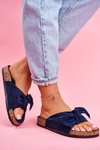 Klapki Na Korkowej Podeszwie Granatowe Wendy