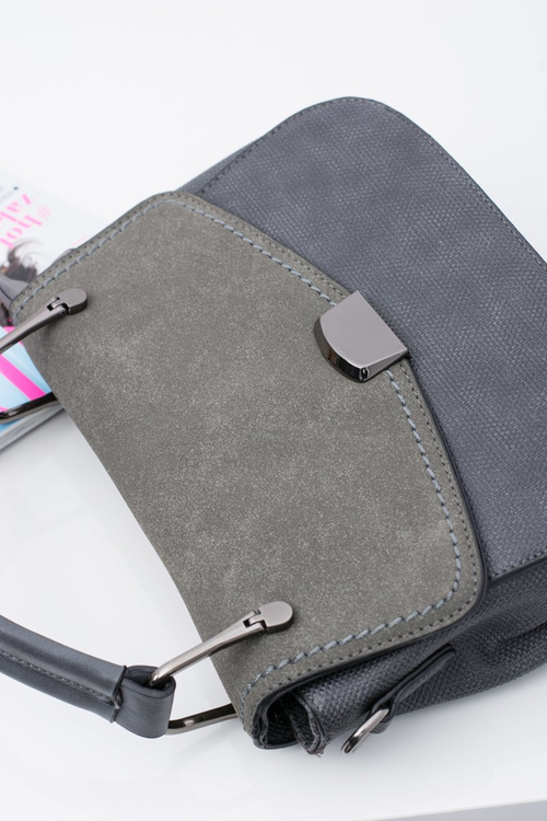 Szara Torebka Damska Kuferek