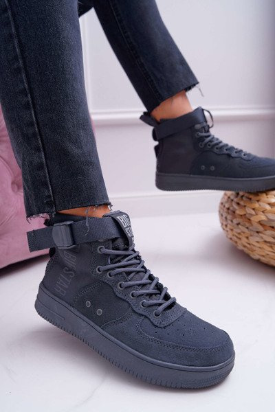 Sneakersy Damskie Trampki Szare Big Star EE274661
