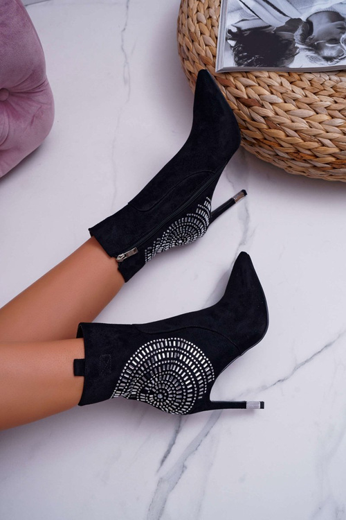 Botki Damskie Na Szpilce Czarne Fashionable