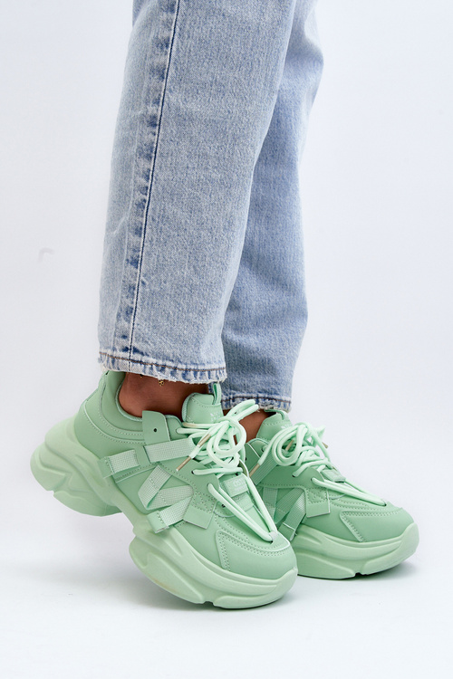 Sneakersy Damskie Na Masywnej Podeszwie Zielone Windamella