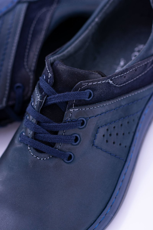 Granatowe Męskie Półbuty Casual Ventrillo