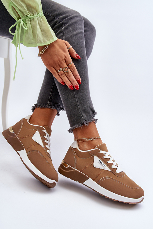 Buty Sportowe Sneakersy Damskie Brązowe Vovella