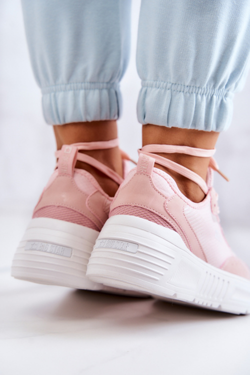 Modne Sneakersy Buty Sportowe Big Star JJ274595 Różowe