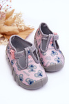 Buty Papcie Błyszczące Befado 110P474 Szaro-Różowe
