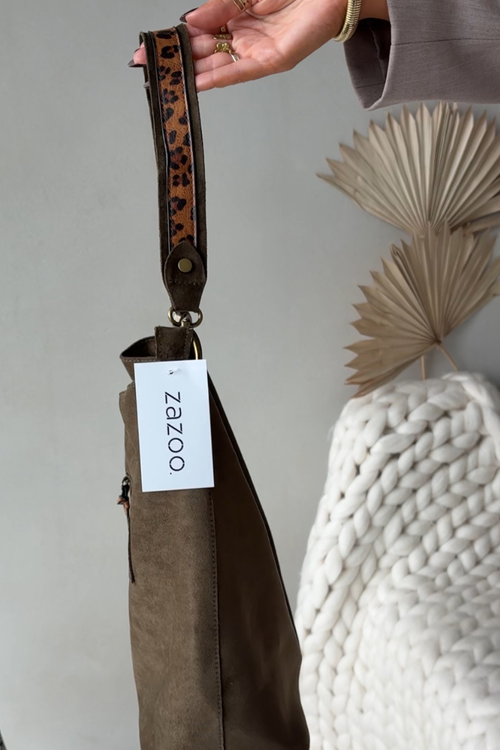 Torebka Z Eko Zamszu Ciemnozielona Deliane