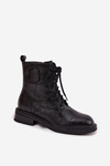 Skórzane Botki Workery Damskie Z Ozdobnym Detalem Maciejka K7180-01 Czarne