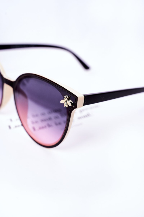 Okulary Przeciwsłoneczne Z Muchą Czarno-Beżowe Ombre