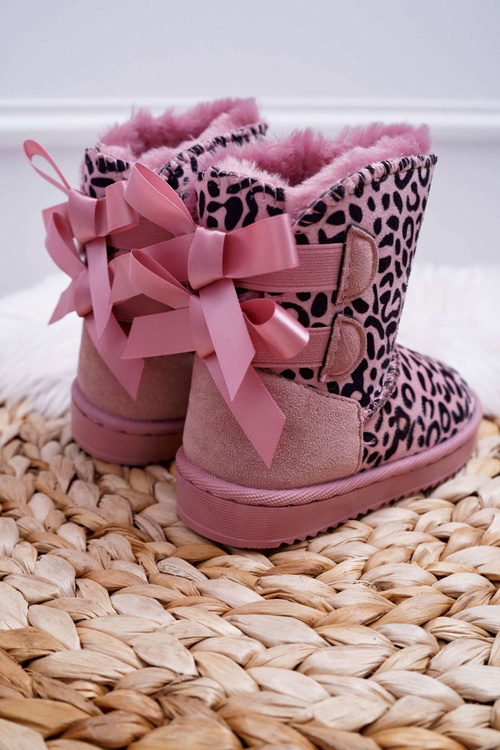 Dziecięce Botki Śniegowce Z Futerkiem Różowe Fiona