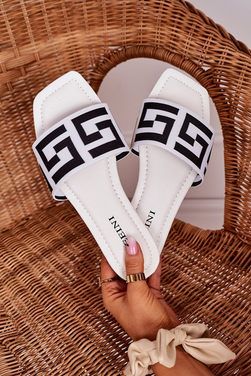 Damskie Klasyczne Klapki Białe Melinda