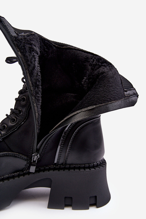 Zamszowe Botki Workery Z Biżuteryjną Ozdobą Czarne Marx