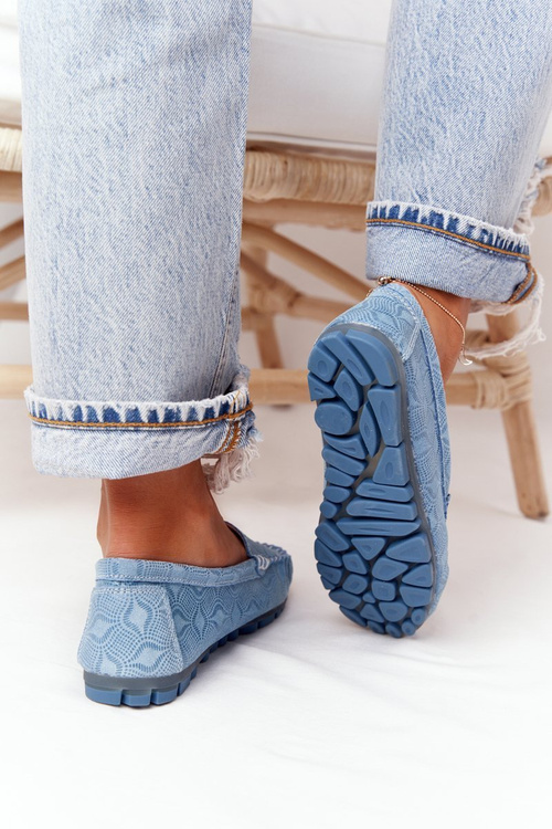 Skórzane Mokasyny RIO FLORE Eco-Friendly Niebieskie