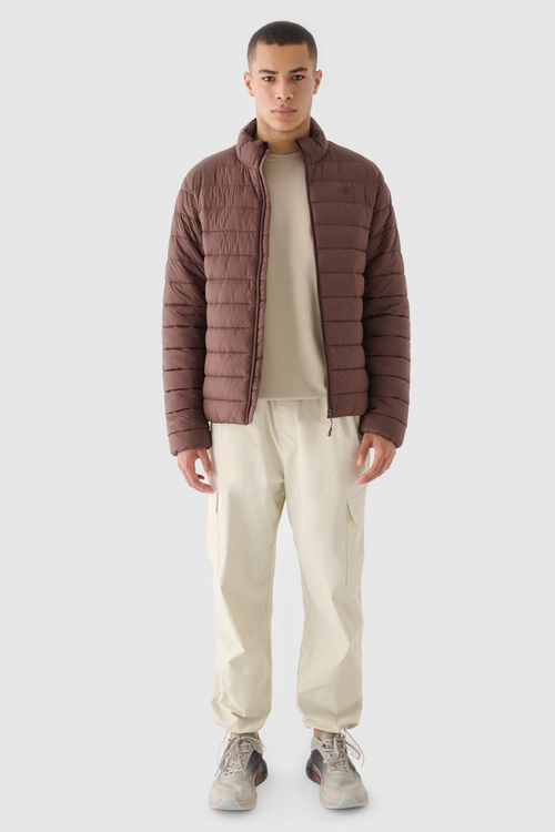 Kurtka Puchowa Męska Z Syntetycznym Wypełnieniem 4F 4FWAW24TDJAM483-80S Brązowa