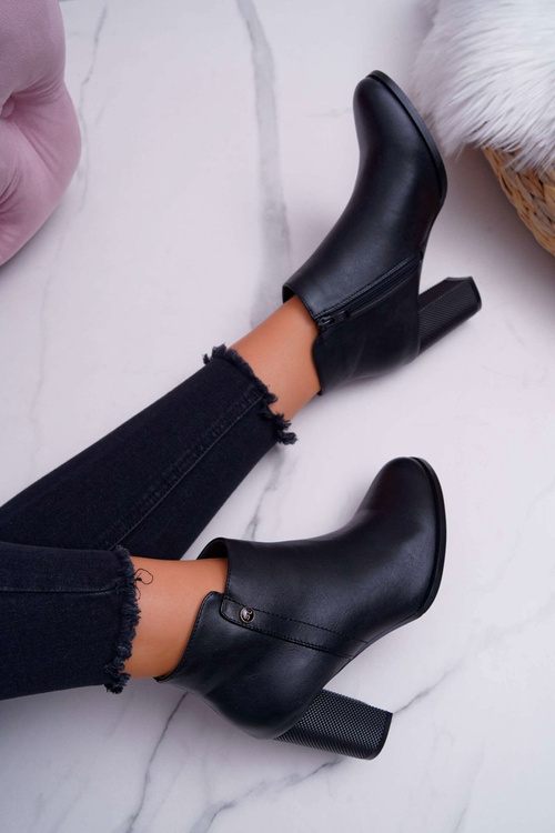 Botki Damskie Na Obcasie Sergio Leone Czarne BT518