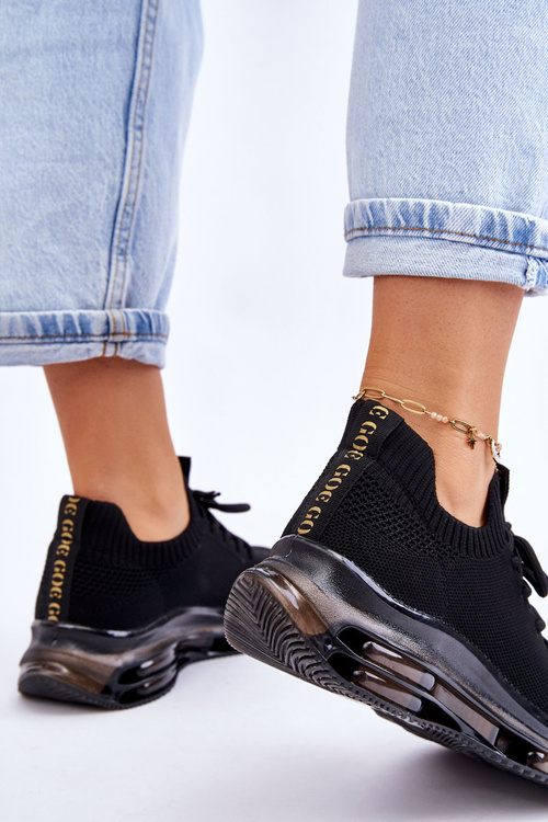 Damskie Wsuwane Skarpetkowe Buty GOE JJ2N4080 Czarne