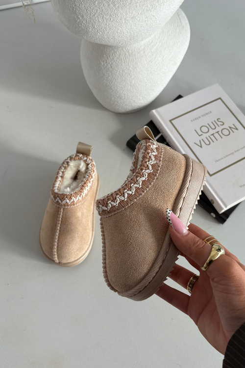 Śniegowce Dziecięce Z Haftem Beżowe Prina