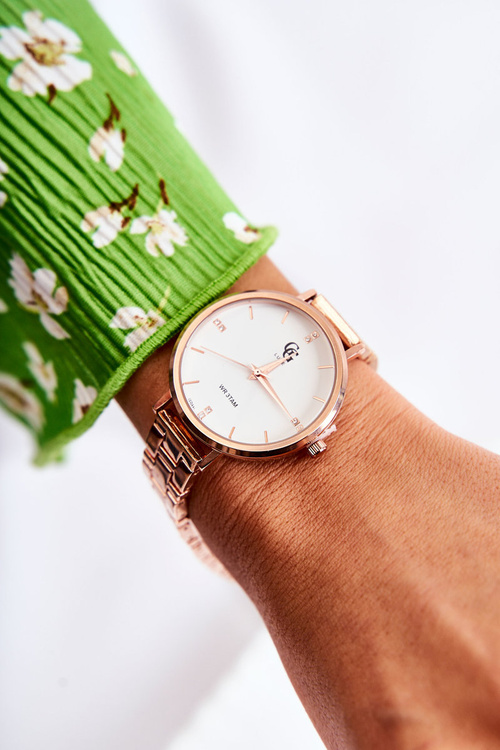 Damski Zegarek GG Luxe Różowe Złoto Z Cyrkoniami