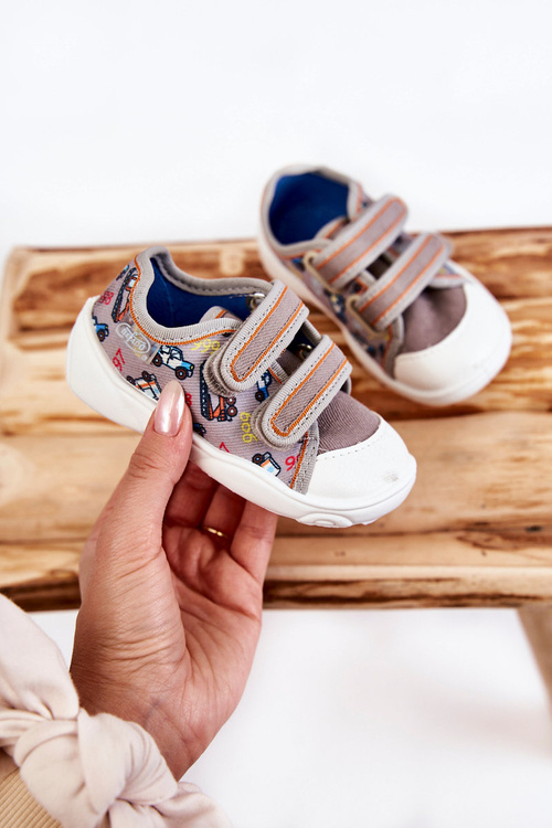 Dziecięce Tenisówki Autka Befado 907P139 Szare