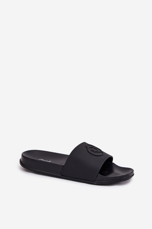 Lekkie Klapki Damskie Z Ozdobnym Tłoczeniem Czarne Isarisa