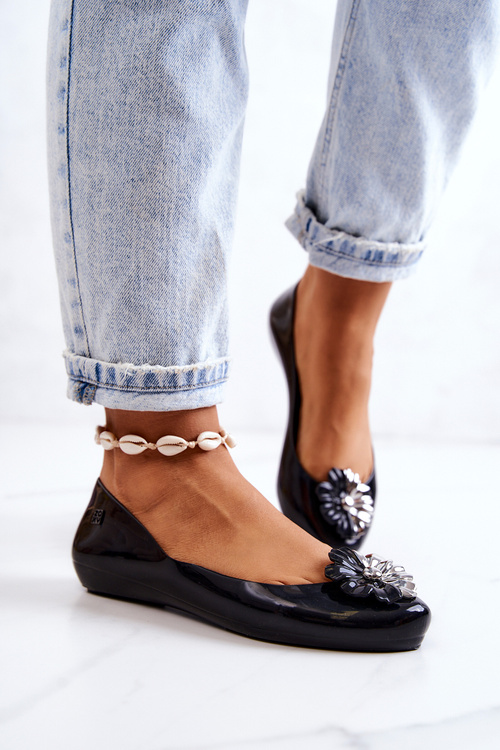 Damskie Baleriny Pachnące Gumowe ZAXY JJ285048 Czarne