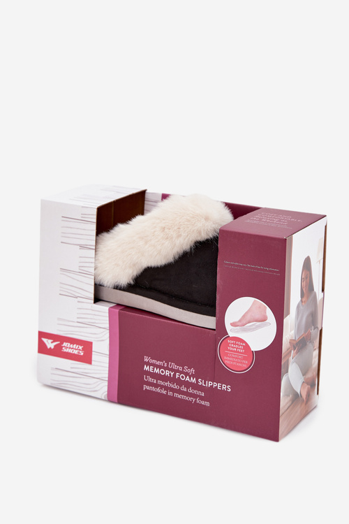 Kapcie Damskie Z Futerkiem Czarne Zanelia