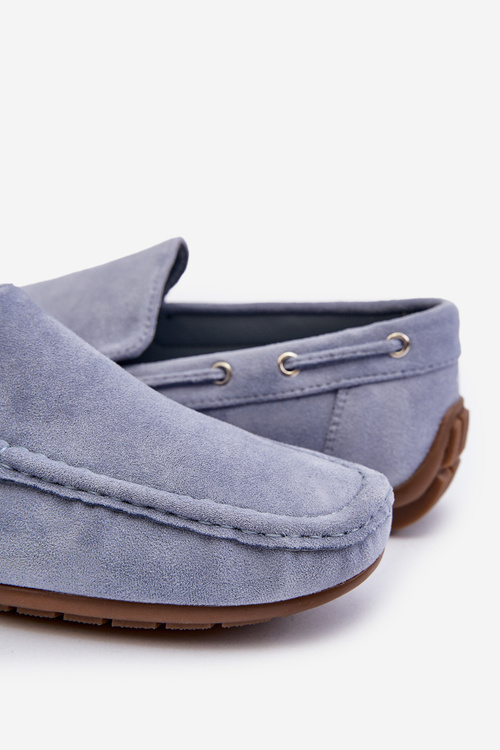 Męskie Zamszowe Wsuwane Mokasyny Błękitne Rayan