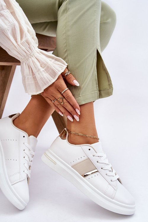 Damskie Sportowe Buty Na Platformie Białe Soris