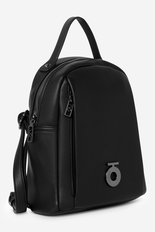 Damski Mały Plecak Z Eko Skóry NOBO BAGP230-K020 Czarny