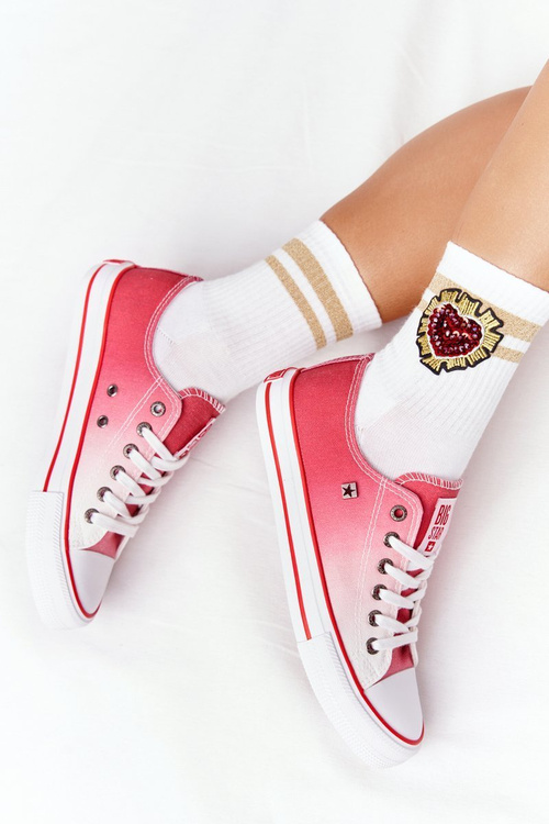 Damskie Trampki BIG STAR HH274130 Ombre Czerwone