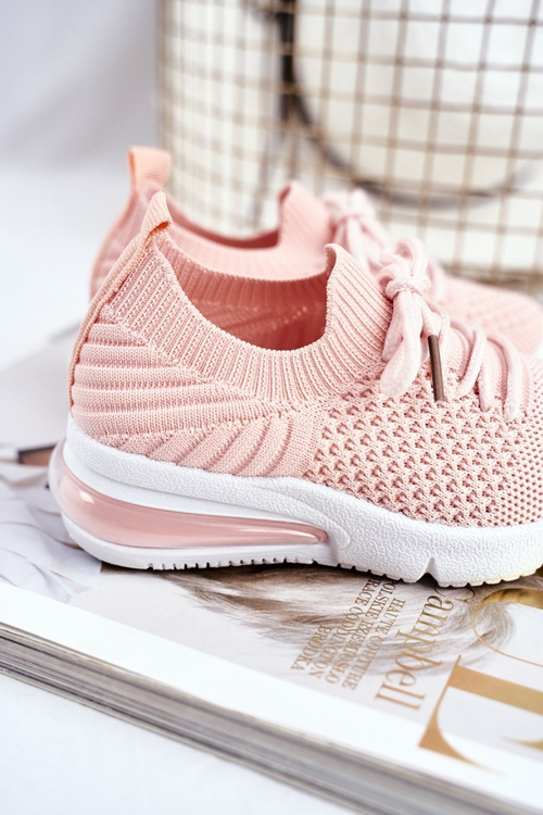 Obuwie Sportowe Dziecięce Sznurowane Różowe Lena