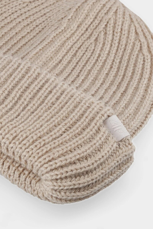 Czapka Męska Zimowa 4F 4FAW23ACAPM310-82S Jasnobrązowa