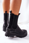 Ocieplane Botki Sztyblety Czarne Time Off