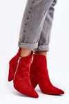 Asymetryczne Botki Na Obcasie Lu Boo Czerwone 