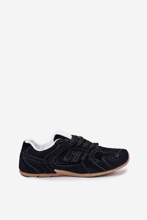 Buty Sportowe Damskie Z Eko Zamszu Czarne Dorella