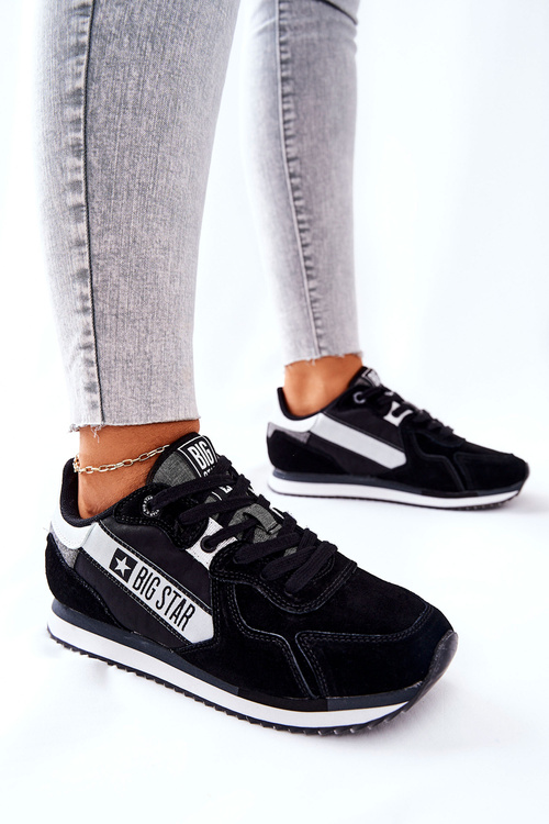Skórzane Sportowe Buty Big Star II274271 Czarne