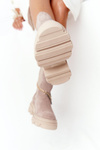 Zamszowe Sztyblety Workery Lewski Shoes 2998-0 Beżowe