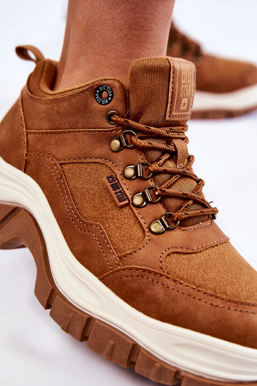 Damskie Buty Trekkingowe Trapery Memory Foam Big Star KK274362 Brązowe