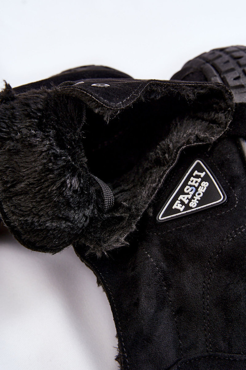 Wysokie Ocieplane Zamszowe Trampki Czarne Evren