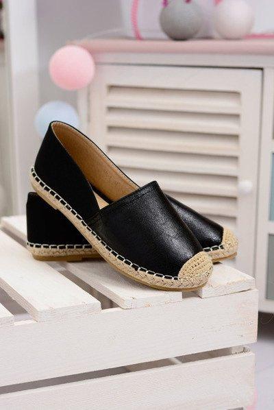 Czarne Damskie Wsuwane Espadryle Paoli
