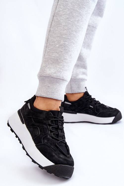 Damskie Buty Sportowe Na Platformie Czarne Dakari