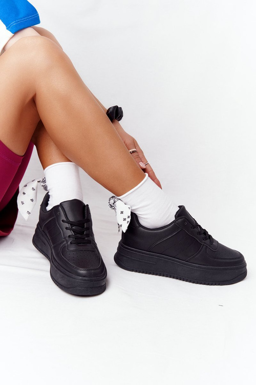 Damskie Sportowe Buty Na Platformie Czarne This Is Me